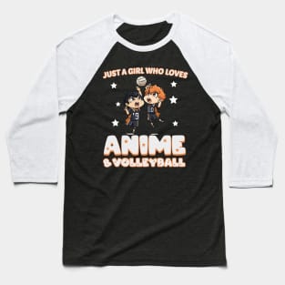 Just a girl who loves anime and volleyball - chibi anime Baseball T-Shirt